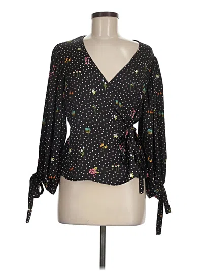 Pre-owned Topshop Long Sleeve Blouse In Black