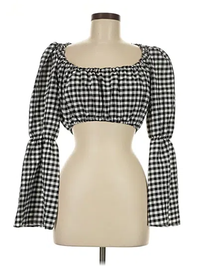 Pre-owned Topshop Long Sleeve Blouse In Black