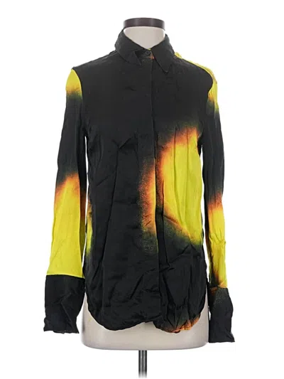 Pre-owned Topshop Long Sleeve Blouse In Black