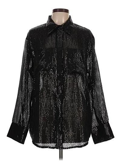 Pre-owned Topshop Long Sleeve Blouse In Black