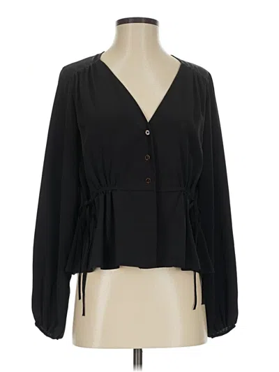 Pre-owned Topshop Long Sleeve Blouse In Black