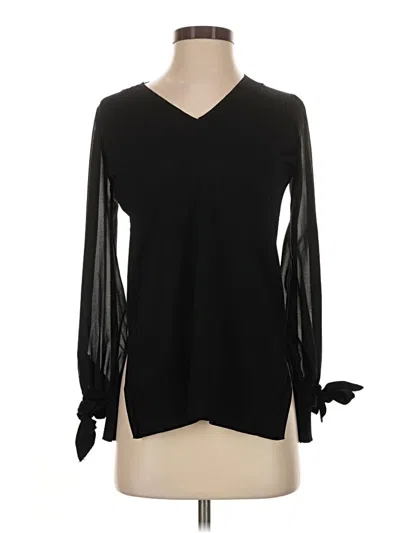 Pre-owned Topshop Long Sleeve Blouse In Black