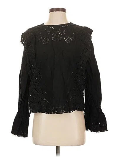 Pre-owned Topshop Long Sleeve Blouse In Black