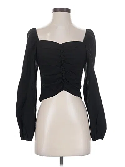 Pre-owned Topshop Long Sleeve Blouse In Black