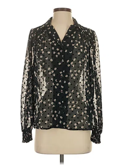 Pre-owned Topshop Long Sleeve Blouse In Black