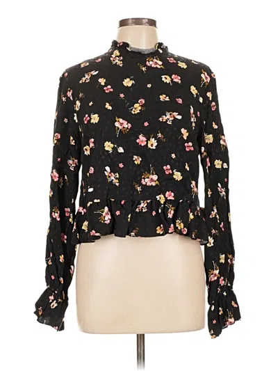 Pre-owned Topshop Long Sleeve Blouse In Black