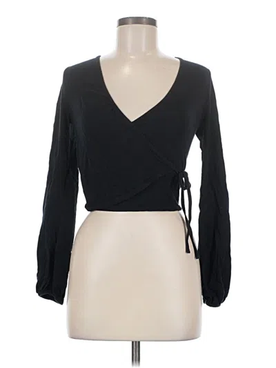 Pre-owned Topshop Long Sleeve Blouse In Black