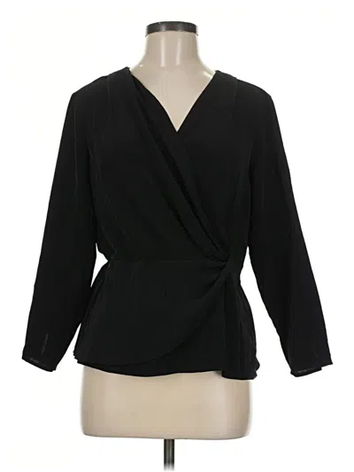 Pre-owned Topshop Long Sleeve Blouse In Black