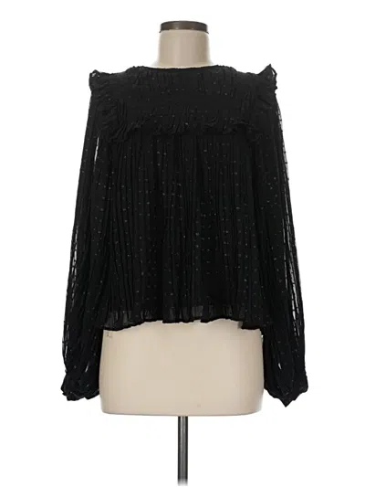 Pre-owned Topshop Long Sleeve Blouse In Black