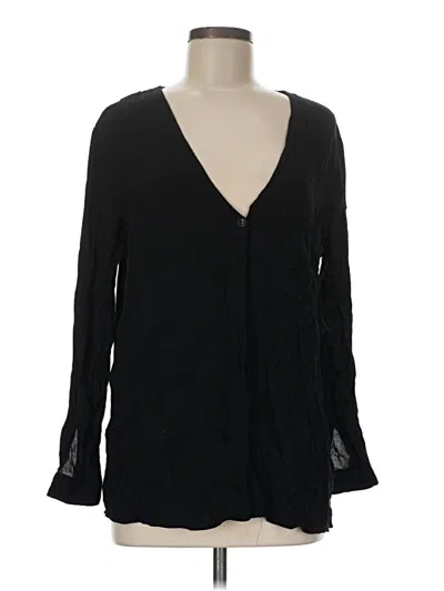 Pre-owned Topshop Long Sleeve Blouse In Black