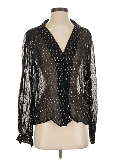 Pre-owned Topshop Long Sleeve Blouse In Black