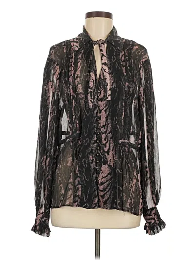 Pre-owned Topshop Long Sleeve Blouse In Black