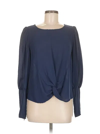 Pre-owned Topshop Long Sleeve Blouse In Blue