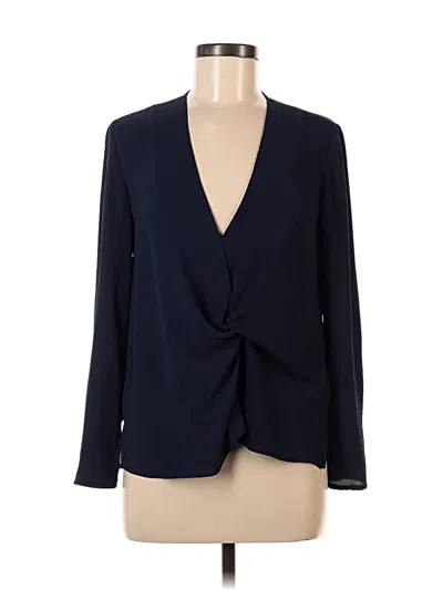 Pre-owned Topshop Long Sleeve Blouse In Blue