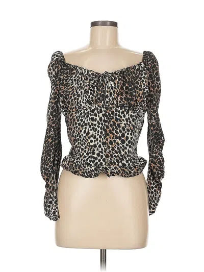 Pre-owned Topshop Long Sleeve Blouse In Brown