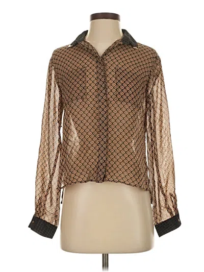 Pre-owned Topshop Long Sleeve Blouse In Brown