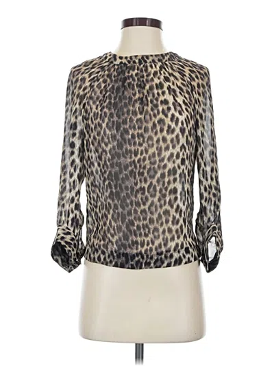 Pre-owned Topshop Long Sleeve Blouse In Brown