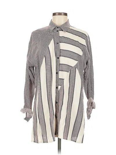 Pre-owned Topshop Long Sleeve Blouse In Burgundy