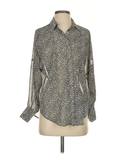 Pre-owned Topshop Long Sleeve Blouse In Gray