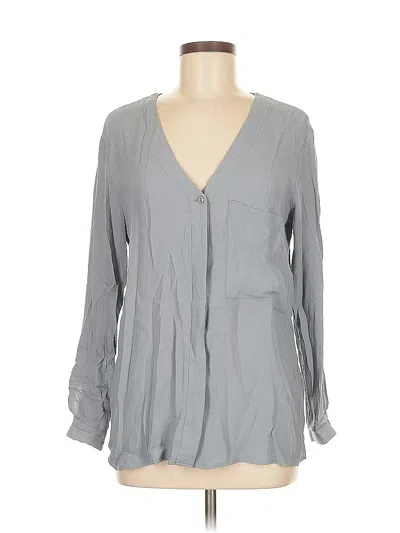 Pre-owned Topshop Long Sleeve Blouse In Gray