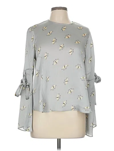 Pre-owned Topshop Long Sleeve Blouse In Gray