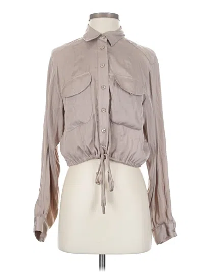 Pre-owned Topshop Long Sleeve Blouse In Gray