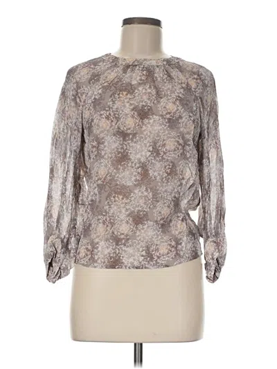 Pre-owned Topshop Long Sleeve Blouse In Gray