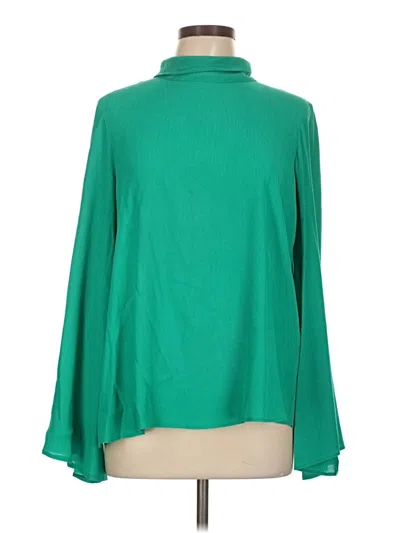 Pre-owned Topshop Long Sleeve Blouse In Green