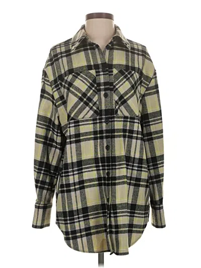 Pre-owned Topshop Long Sleeve Blouse In Green