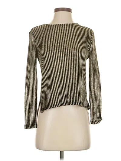 Pre-owned Topshop Long Sleeve Blouse In Green