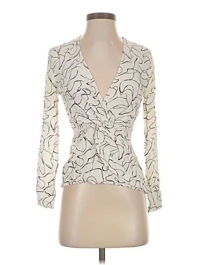 Pre-owned Topshop Long Sleeve Blouse In Ivory