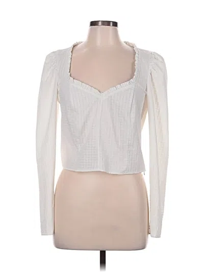 Pre-owned Topshop Long Sleeve Blouse In Ivory
