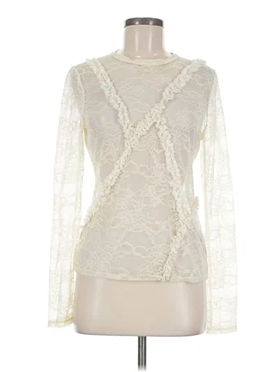 Pre-owned Topshop Long Sleeve Blouse In Ivory