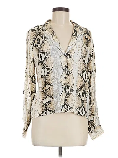 Pre-owned Topshop Long Sleeve Blouse In Ivory
