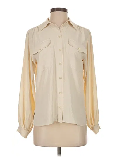 Pre-owned Topshop Long Sleeve Blouse In Ivory
