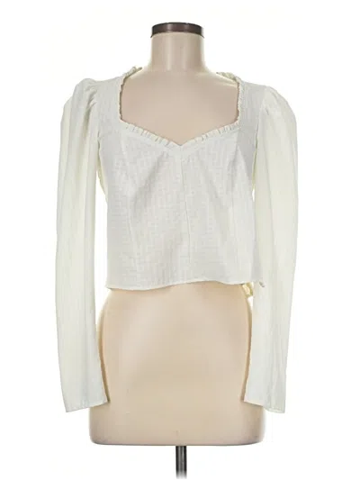 Pre-owned Topshop Long Sleeve Blouse In Ivory