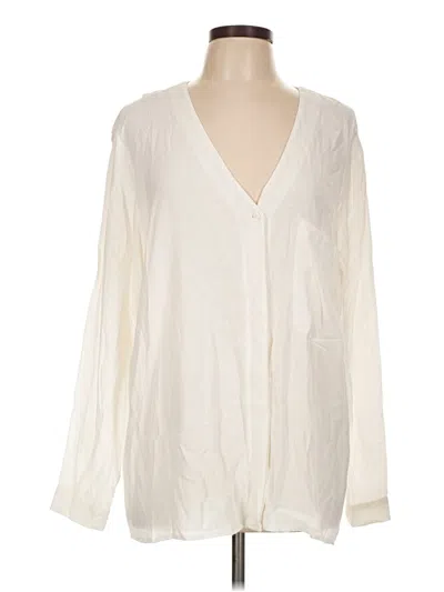 Pre-owned Topshop Long Sleeve Blouse In Ivory