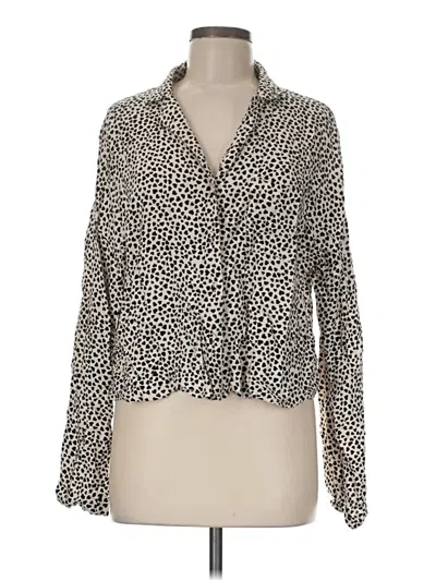 Pre-owned Topshop Long Sleeve Blouse In Ivory