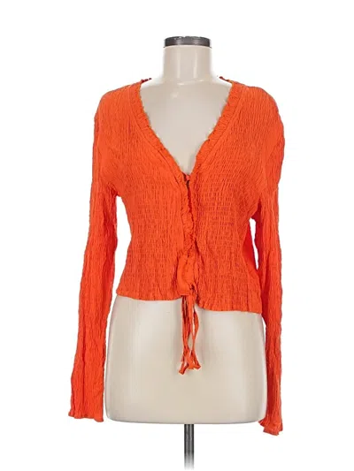 Pre-owned Topshop Long Sleeve Blouse In Orange