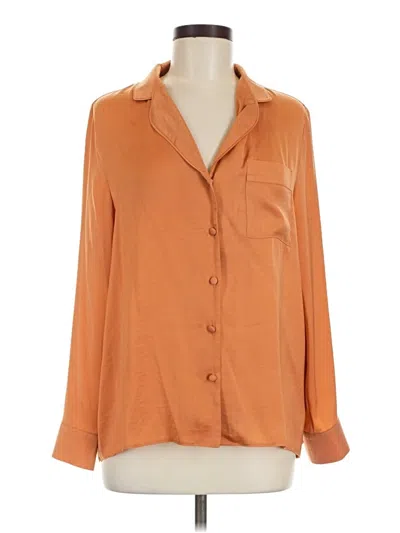Pre-owned Topshop Long Sleeve Blouse In Orange