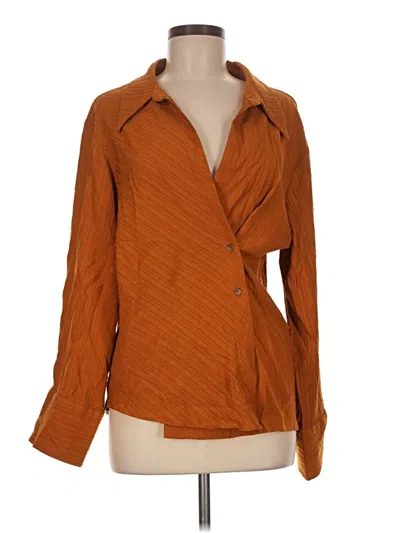 Pre-owned Topshop Long Sleeve Blouse In Orange