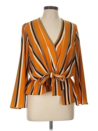 Pre-owned Topshop Long Sleeve Blouse In Orange