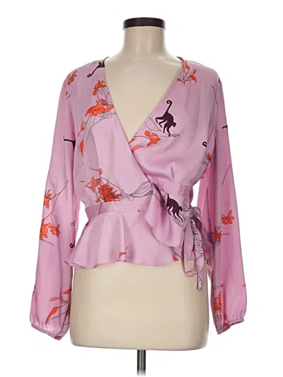 Pre-owned Topshop Long Sleeve Blouse In Pink