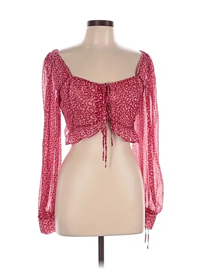 Pre-owned Topshop Long Sleeve Blouse In Pink