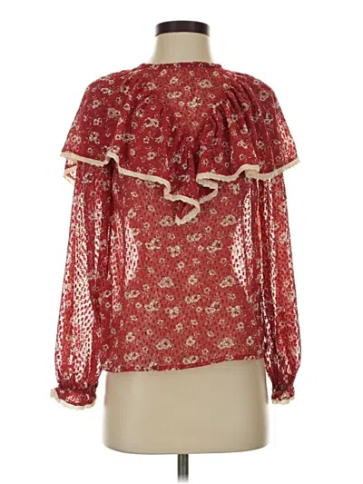 Pre-owned Topshop Long Sleeve Blouse In Red