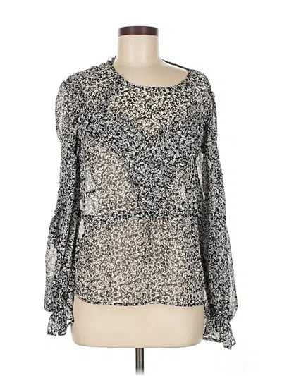 Pre-owned Topshop Long Sleeve Blouse In Silver