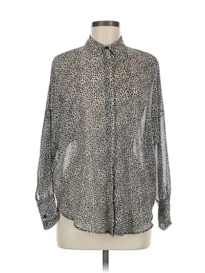 Pre-owned Topshop Long Sleeve Blouse In Silver