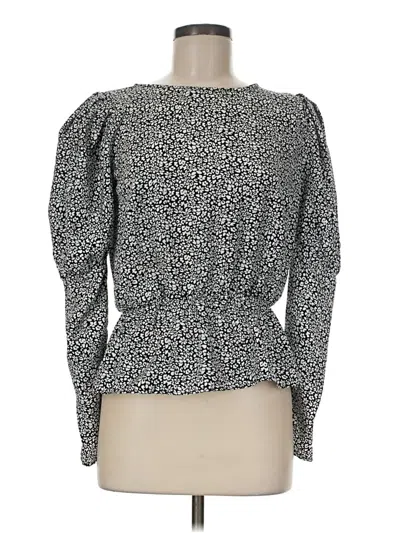 Pre-owned Topshop Long Sleeve Blouse In Silver