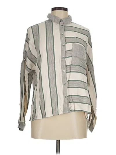 Pre-owned Topshop Long Sleeve Blouse In Silver