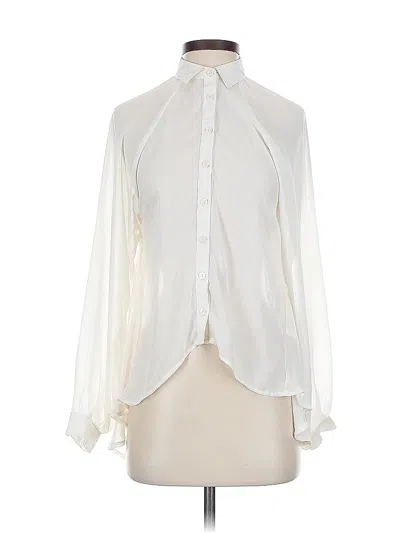 Pre-owned Topshop Long Sleeve Blouse In White